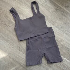 Pepper Mauve Crop Top and Shorts Set